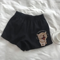 Cat Print Loose Gym Shorts  - Thumbnail 1