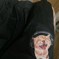 Cat Print Loose Gym Shorts  - Thumbnail 5