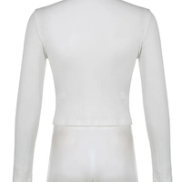 White Ribbed Lace Long Sleeve Shirt  - Thumbnail 6
