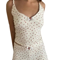 2PCS White Rose Lace Camisole + Shorts - Thumbnail 3