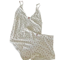 2PCS White Rose Lace Camisole + Shorts - Thumbnail 4