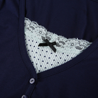 2PCS Polka Dot Lace Patchwork Long Sleeve Shirt  - Thumbnail 7