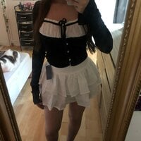 2PCS Long Sleeve Square Collar Top + Mini Tierred Ruffle Skirt - Thumbnail 7