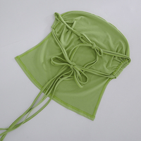 Green Strapless Bandage Backless Top - Thumbnail 7