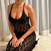 Black Floral Mesh Lace Backless Slip Dress - Thumbnail 2