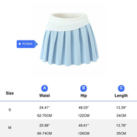 2PCS Blue Knit Long Sleeve Top + High Waist Pleated Mini Skirt  - Thumbnail 9