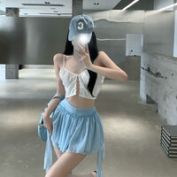 Blue Ruffle High Waist Tulle Mini Skirt  - Thumbnail 6