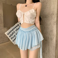 Blue Ruffle High Waist Tulle Mini Skirt  - Thumbnail 7