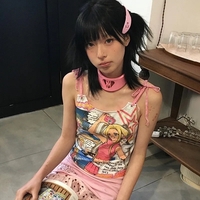 Anime Colorful Print Tank Top - Thumbnail 1