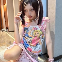 Anime Colorful Print Tank Top - Thumbnail 4