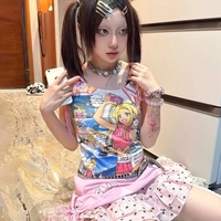 Anime Colorful Print Tank Top - Thumbnail 5