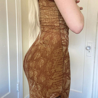 Retro Brown Lace V Neck Maxi Dress - Thumbnail 2