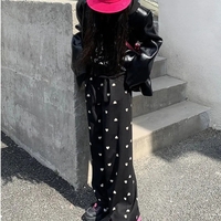 Black Heart Loose High Waist Pants - Thumbnail 1