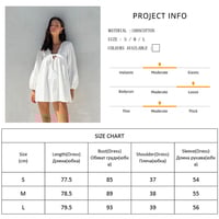 White Cotton Lantern Long Sleeve Dress - Thumbnail 7