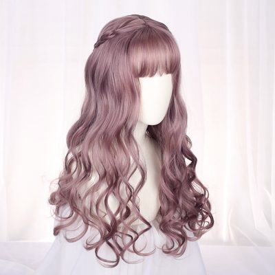 Two-dimensional full headgear wavy curly wig long curly hair