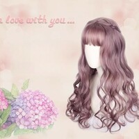 Two-dimensional full headgear wavy curly wig long curly hair - Thumbnail 5