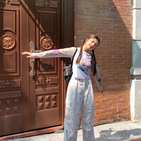 Floral Print Drawstring High Waist Pants  - Thumbnail 3