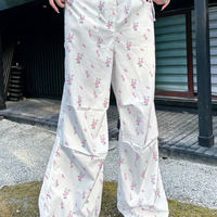 Floral Print Drawstring High Waist Pants  - Thumbnail 8