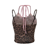 Leopard Pink Lace Trim Camisole  - Thumbnail 1