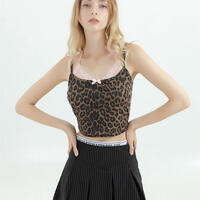 Leopard Pink Lace Trim Camisole  - Thumbnail 2
