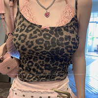 Leopard Pink Lace Trim Camisole  - Thumbnail 7
