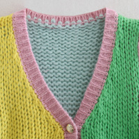 Pastel Crochet V Neck Short Sleeve Shirt  - Thumbnail 5