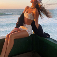 2PCS Floral Print Camisole + Shorts - Thumbnail 1