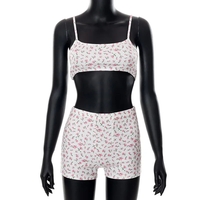 2PCS Floral Print Camisole + Shorts - Thumbnail 6