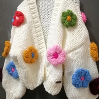 3D Flower Crochet Knit Cardigan  - Thumbnail 5