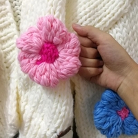 3D Flower Crochet Knit Cardigan  - Thumbnail 6