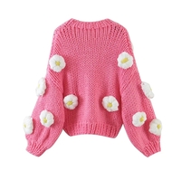 3D Flower Crochet Knit Cardigan  - Thumbnail 8