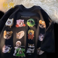 Funny Cat Meme Print Short Sleeve T-shirt  - Thumbnail 2