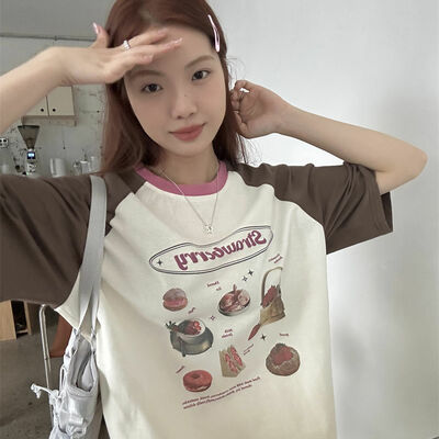 Strawberry cake print short sleeve t-shirt  - Thumbnail 3