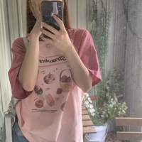 Strawberry Cake Print Short Sleeve T-shirt  - Thumbnail 5