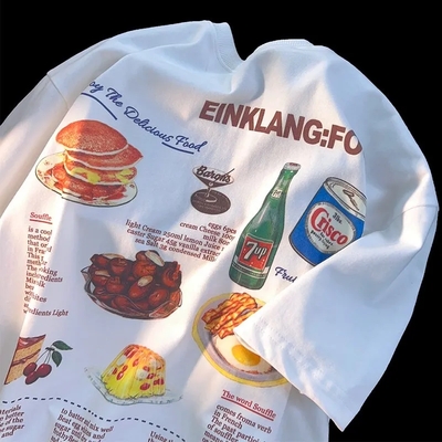 Vintage food print short sleeve t-shirt  - Thumbnail 2