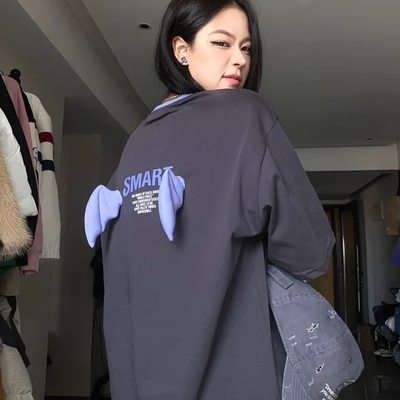 Demon horn oversized graphic t-shirt  - Thumbnail 2