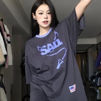 Demon Horn Oversized Graphic T-shirt  - Thumbnail 2