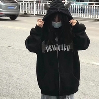 Demon Horn Oversized Zipper Hoodie - Thumbnail 4