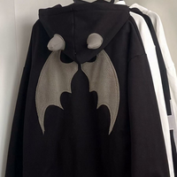 Demon Horn Oversized Zipper Hoodie - Thumbnail 6