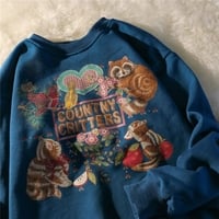 Vintage Animal Print Crew Neck Sweatshirt  - Thumbnail 4