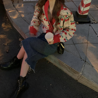 Cherry Print Soft Knit Cardigan  - Thumbnail 6