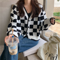 Checkboard Patchwork Cardigan  - Thumbnail 3