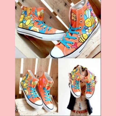 New cartoon funny popular fashion hand-painted shoes sneakers
