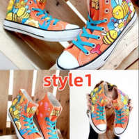 New cartoon funny popular fashion hand-painted shoes sneakers - Thumbnail 2