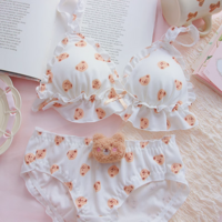 Brown Bear Milk White Panties Underwear Lingerie Set - Thumbnail 7