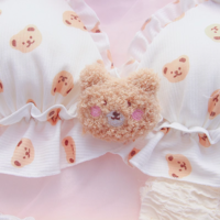 Brown Bear Milk White Panties Underwear Lingerie Set - Thumbnail 8