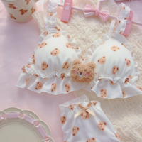 Brown Bear Milk White Panties Underwear Lingerie Set - Thumbnail 5