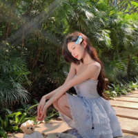 Sweet Black Bow Decorated Light Blue Mesh Party Tiered Dress - Thumbnail 7