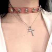 Pink Silicone Star & Love Heart Lock Y2K Hot Girl Choker Necklaces - Thumbnail 3