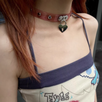 Pink Silicone Star & Love Heart Lock Y2K Hot Girl Choker Necklaces - Thumbnail 4